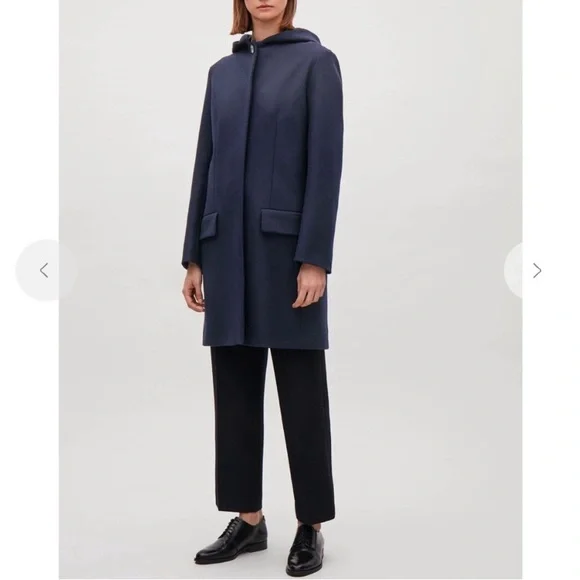COS Cashmere Wool Hooded Coat - Picture 1 of 9